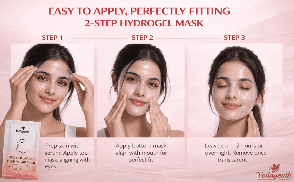 A weekly ritual Applying the Bio-Collagen mask as a relaxing bedtime ritual