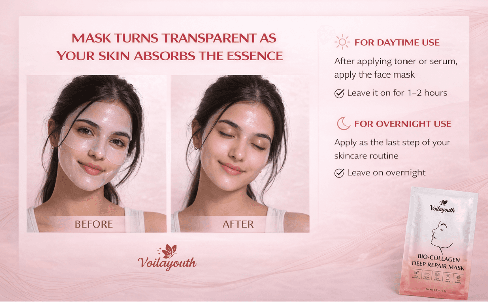 Wake up refreshed Refreshed, glowing skin the morning after using the mask